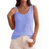 imagePRETTYGARDEN Crochet Tops for Women 2026 Resort Wear Summer Boho Sleeveless Sweater Tank Tops Beach Vacation Spring ClothesBaby Blue