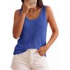 imagePRETTYGARDEN Crochet Tops for Women 2026 Resort Wear Summer Boho Sleeveless Sweater Tank Tops Beach Vacation Spring ClothesBlue