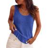 imagePRETTYGARDEN Crochet Tops for Women 2026 Resort Wear Summer Boho Sleeveless Sweater Tank Tops Beach Vacation Spring ClothesBlue