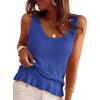 imagePRETTYGARDEN Crochet Tops for Women 2026 Resort Wear Summer Boho Sleeveless Sweater Tank Tops Beach Vacation Spring ClothesBlue