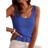 imagePRETTYGARDEN Crochet Tops for Women 2026 Resort Wear Summer Boho Sleeveless Sweater Tank Tops Beach Vacation Spring ClothesBlue