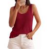 imagePRETTYGARDEN Crochet Tops for Women 2026 Resort Wear Summer Boho Sleeveless Sweater Tank Tops Beach Vacation Spring ClothesBurgundy