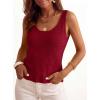 imagePRETTYGARDEN Crochet Tops for Women 2026 Resort Wear Summer Boho Sleeveless Sweater Tank Tops Beach Vacation Spring ClothesBurgundy