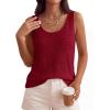 imagePRETTYGARDEN Crochet Tops for Women 2026 Resort Wear Summer Boho Sleeveless Sweater Tank Tops Beach Vacation Spring ClothesBurgundy
