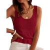 imagePRETTYGARDEN Crochet Tops for Women 2026 Resort Wear Summer Boho Sleeveless Sweater Tank Tops Beach Vacation Spring ClothesBurgundy