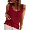 imagePRETTYGARDEN Crochet Tops for Women 2026 Resort Wear Summer Boho Sleeveless Sweater Tank Tops Beach Vacation Spring ClothesBurgundy