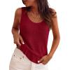 imagePRETTYGARDEN Crochet Tops for Women 2026 Resort Wear Summer Boho Sleeveless Sweater Tank Tops Beach Vacation Spring ClothesBurgundy