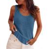 imagePRETTYGARDEN Crochet Tops for Women 2026 Resort Wear Summer Boho Sleeveless Sweater Tank Tops Beach Vacation Spring ClothesGrey Blue