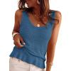 imagePRETTYGARDEN Crochet Tops for Women 2026 Resort Wear Summer Boho Sleeveless Sweater Tank Tops Beach Vacation Spring ClothesGrey Blue