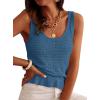 imagePRETTYGARDEN Crochet Tops for Women 2026 Resort Wear Summer Boho Sleeveless Sweater Tank Tops Beach Vacation Spring ClothesGrey Blue