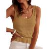 imagePRETTYGARDEN Crochet Tops for Women 2026 Resort Wear Summer Boho Sleeveless Sweater Tank Tops Beach Vacation Spring ClothesKhaki