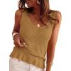 imagePRETTYGARDEN Crochet Tops for Women 2026 Resort Wear Summer Boho Sleeveless Sweater Tank Tops Beach Vacation Spring ClothesKhaki