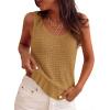 imagePRETTYGARDEN Crochet Tops for Women 2026 Resort Wear Summer Boho Sleeveless Sweater Tank Tops Beach Vacation Spring ClothesKhaki