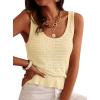 imagePRETTYGARDEN Crochet Tops for Women 2026 Resort Wear Summer Boho Sleeveless Sweater Tank Tops Beach Vacation Spring ClothesLight Apricot