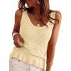 imagePRETTYGARDEN Crochet Tops for Women 2026 Resort Wear Summer Boho Sleeveless Sweater Tank Tops Beach Vacation Spring ClothesLight Apricot