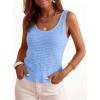 imagePRETTYGARDEN Crochet Tops for Women 2026 Resort Wear Summer Boho Sleeveless Sweater Tank Tops Beach Vacation Spring ClothesLight Blue