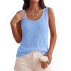 imagePRETTYGARDEN Crochet Tops for Women 2026 Resort Wear Summer Boho Sleeveless Sweater Tank Tops Beach Vacation Spring ClothesLight Blue