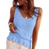 imagePRETTYGARDEN Crochet Tops for Women 2026 Resort Wear Summer Boho Sleeveless Sweater Tank Tops Beach Vacation Spring ClothesLight Blue