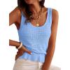 imagePRETTYGARDEN Crochet Tops for Women 2026 Resort Wear Summer Boho Sleeveless Sweater Tank Tops Beach Vacation Spring ClothesLight Blue