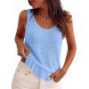 imagePRETTYGARDEN Crochet Tops for Women 2026 Resort Wear Summer Boho Sleeveless Sweater Tank Tops Beach Vacation Spring ClothesLight Blue