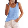 imagePRETTYGARDEN Crochet Tops for Women 2026 Resort Wear Summer Boho Sleeveless Sweater Tank Tops Beach Vacation Spring ClothesLight Blue