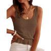 imagePRETTYGARDEN Crochet Tops for Women 2026 Resort Wear Summer Boho Sleeveless Sweater Tank Tops Beach Vacation Spring ClothesLight Brown