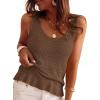 imagePRETTYGARDEN Crochet Tops for Women 2026 Resort Wear Summer Boho Sleeveless Sweater Tank Tops Beach Vacation Spring ClothesLight Brown