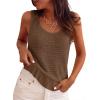 imagePRETTYGARDEN Crochet Tops for Women 2026 Resort Wear Summer Boho Sleeveless Sweater Tank Tops Beach Vacation Spring ClothesLight Brown