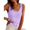 imagePRETTYGARDEN Crochet Tops for Women 2026 Resort Wear Summer Boho Sleeveless Sweater Tank Tops Beach Vacation Spring ClothesLight Purple