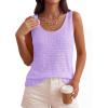 imagePRETTYGARDEN Crochet Tops for Women 2026 Resort Wear Summer Boho Sleeveless Sweater Tank Tops Beach Vacation Spring ClothesLight Purple