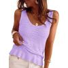 imagePRETTYGARDEN Crochet Tops for Women 2026 Resort Wear Summer Boho Sleeveless Sweater Tank Tops Beach Vacation Spring ClothesLight Purple