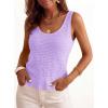 imagePRETTYGARDEN Crochet Tops for Women 2026 Resort Wear Summer Boho Sleeveless Sweater Tank Tops Beach Vacation Spring ClothesLight Purple