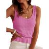 imagePRETTYGARDEN Crochet Tops for Women 2026 Resort Wear Summer Boho Sleeveless Sweater Tank Tops Beach Vacation Spring ClothesMid Pink