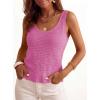 imagePRETTYGARDEN Crochet Tops for Women 2026 Resort Wear Summer Boho Sleeveless Sweater Tank Tops Beach Vacation Spring ClothesMid Pink