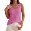 imagePRETTYGARDEN Crochet Tops for Women 2026 Resort Wear Summer Boho Sleeveless Sweater Tank Tops Beach Vacation Spring ClothesMid Pink