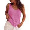 imagePRETTYGARDEN Crochet Tops for Women 2026 Resort Wear Summer Boho Sleeveless Sweater Tank Tops Beach Vacation Spring ClothesMid Pink