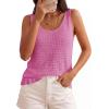 imagePRETTYGARDEN Crochet Tops for Women 2026 Resort Wear Summer Boho Sleeveless Sweater Tank Tops Beach Vacation Spring ClothesMid Pink