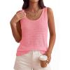 imagePRETTYGARDEN Crochet Tops for Women 2026 Resort Wear Summer Boho Sleeveless Sweater Tank Tops Beach Vacation Spring ClothesPink