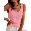 imagePRETTYGARDEN Crochet Tops for Women 2026 Resort Wear Summer Boho Sleeveless Sweater Tank Tops Beach Vacation Spring ClothesPink