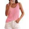 imagePRETTYGARDEN Crochet Tops for Women 2026 Resort Wear Summer Boho Sleeveless Sweater Tank Tops Beach Vacation Spring ClothesPink