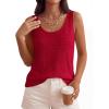 imagePRETTYGARDEN Crochet Tops for Women 2026 Resort Wear Summer Boho Sleeveless Sweater Tank Tops Beach Vacation Spring ClothesRed