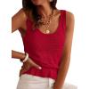 imagePRETTYGARDEN Crochet Tops for Women 2026 Resort Wear Summer Boho Sleeveless Sweater Tank Tops Beach Vacation Spring ClothesRed