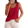 imagePRETTYGARDEN Crochet Tops for Women 2026 Resort Wear Summer Boho Sleeveless Sweater Tank Tops Beach Vacation Spring ClothesRed