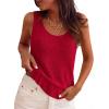 imagePRETTYGARDEN Crochet Tops for Women 2026 Resort Wear Summer Boho Sleeveless Sweater Tank Tops Beach Vacation Spring ClothesRed