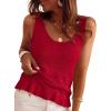 imagePRETTYGARDEN Crochet Tops for Women 2026 Resort Wear Summer Boho Sleeveless Sweater Tank Tops Beach Vacation Spring ClothesRed