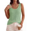 imagePRETTYGARDEN Crochet Tops for Women 2026 Resort Wear Summer Boho Sleeveless Sweater Tank Tops Beach Vacation Spring ClothesSage Green