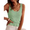 imagePRETTYGARDEN Crochet Tops for Women 2026 Resort Wear Summer Boho Sleeveless Sweater Tank Tops Beach Vacation Spring ClothesSage Green