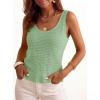 imagePRETTYGARDEN Crochet Tops for Women 2026 Resort Wear Summer Boho Sleeveless Sweater Tank Tops Beach Vacation Spring ClothesSage Green