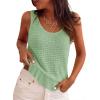 imagePRETTYGARDEN Crochet Tops for Women 2026 Resort Wear Summer Boho Sleeveless Sweater Tank Tops Beach Vacation Spring ClothesSage Green