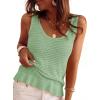 imagePRETTYGARDEN Crochet Tops for Women 2026 Resort Wear Summer Boho Sleeveless Sweater Tank Tops Beach Vacation Spring ClothesSage Green